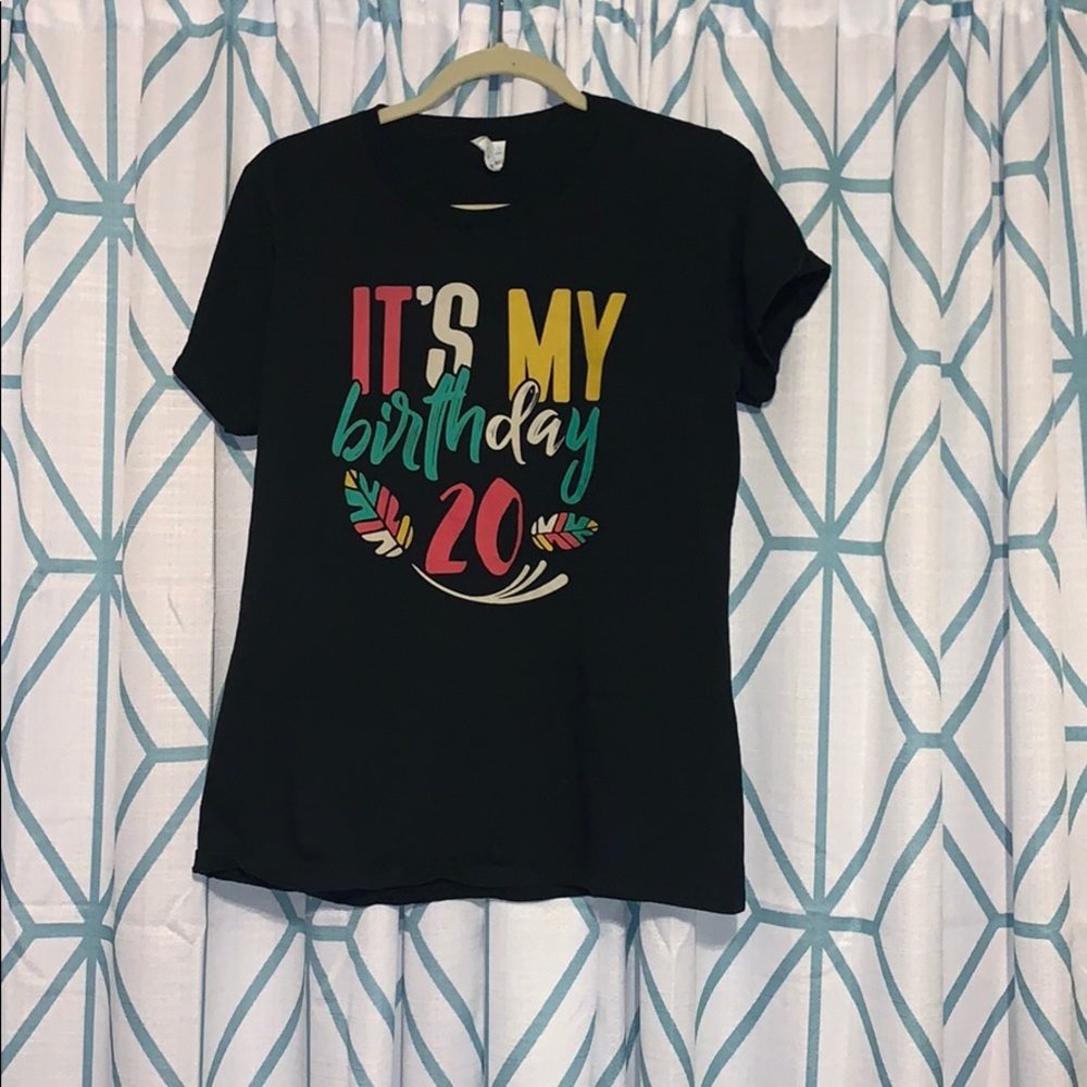 20th birthday t-shirt, size L